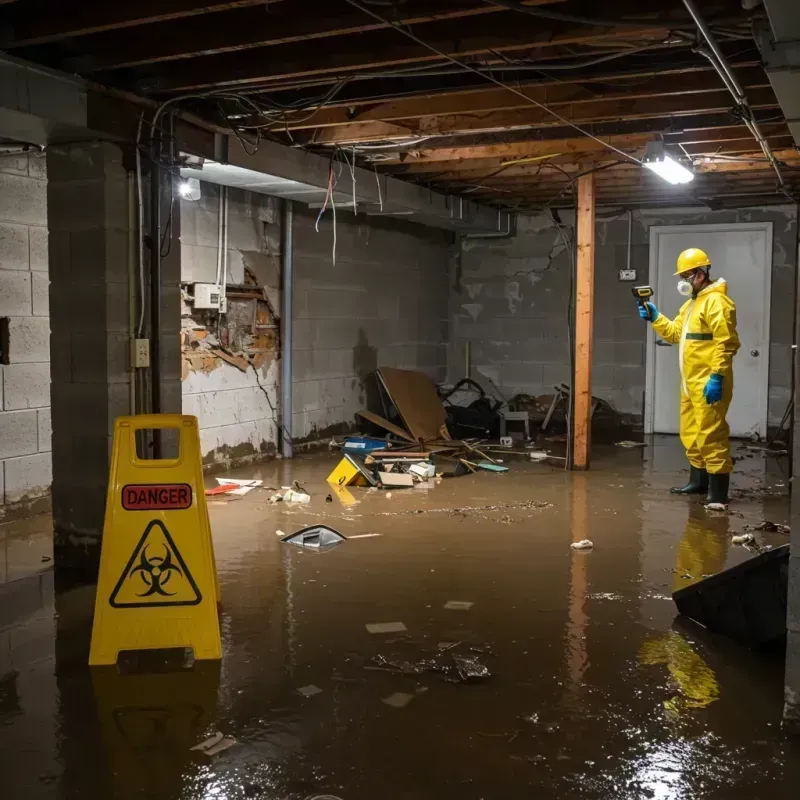 Flooded Basement Electrical Hazard in Hidden Valley, IN Property